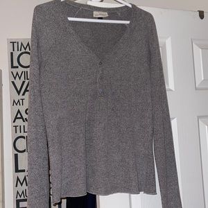 Gray Henley v-neck NWOT